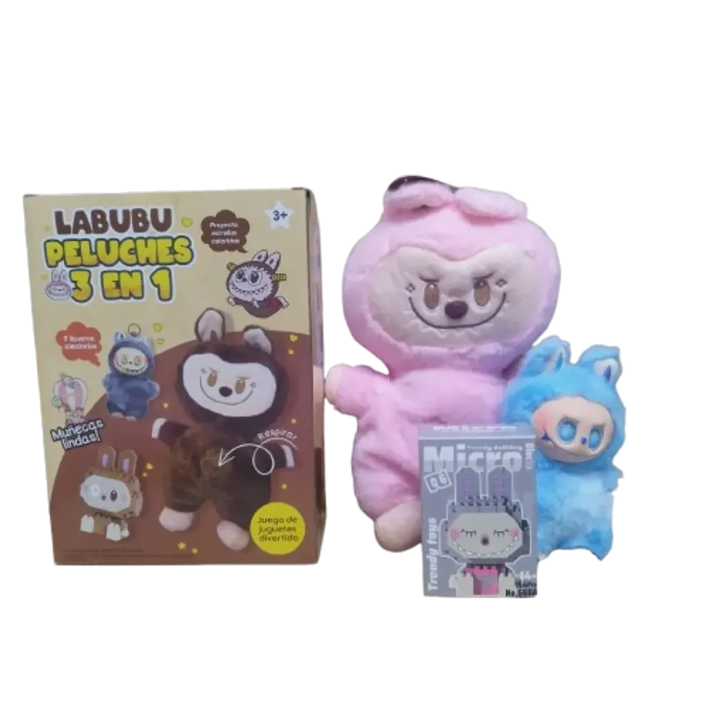 COMBO PELUCHE 3 EN 1 LABUBU