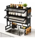 PLATERO ESCURRIDOR DOBLE GABINETE ACERO 85CM