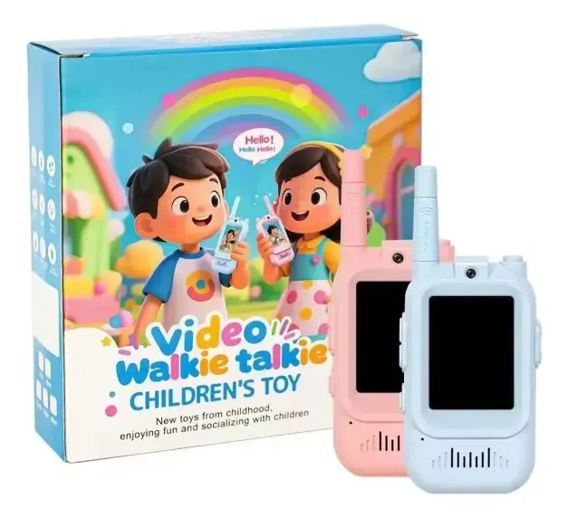 WALKIE TALKIE INTERCOMUNICADOR INFANTIL CON PANTALLA Y CAMARA RECARGABLES